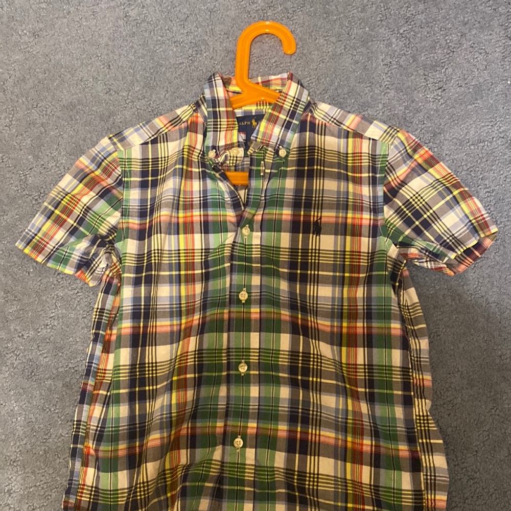 Ralph Lauren Plaid Short Sleeve Button Down Boys Shirt